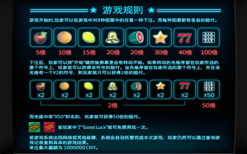 水果拉霸游戏规则