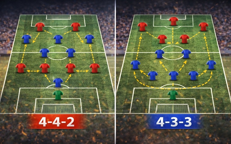 足球阵型解析｜从 4-4-2 到 4-3-3 的战术演变与特点